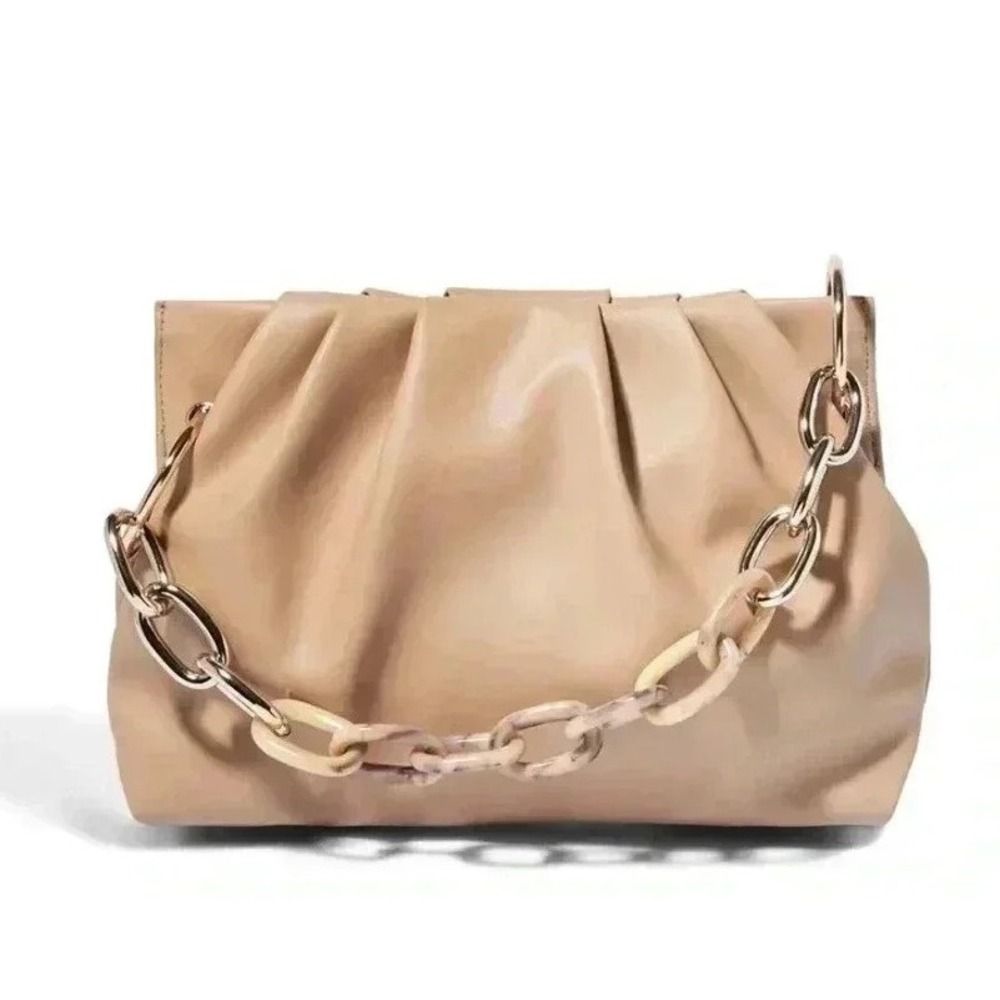 HOUSE OF WANT VEGAN LEATHER‎ CHILL CLUTCH PURSE Tortoise Gold HANDBAG